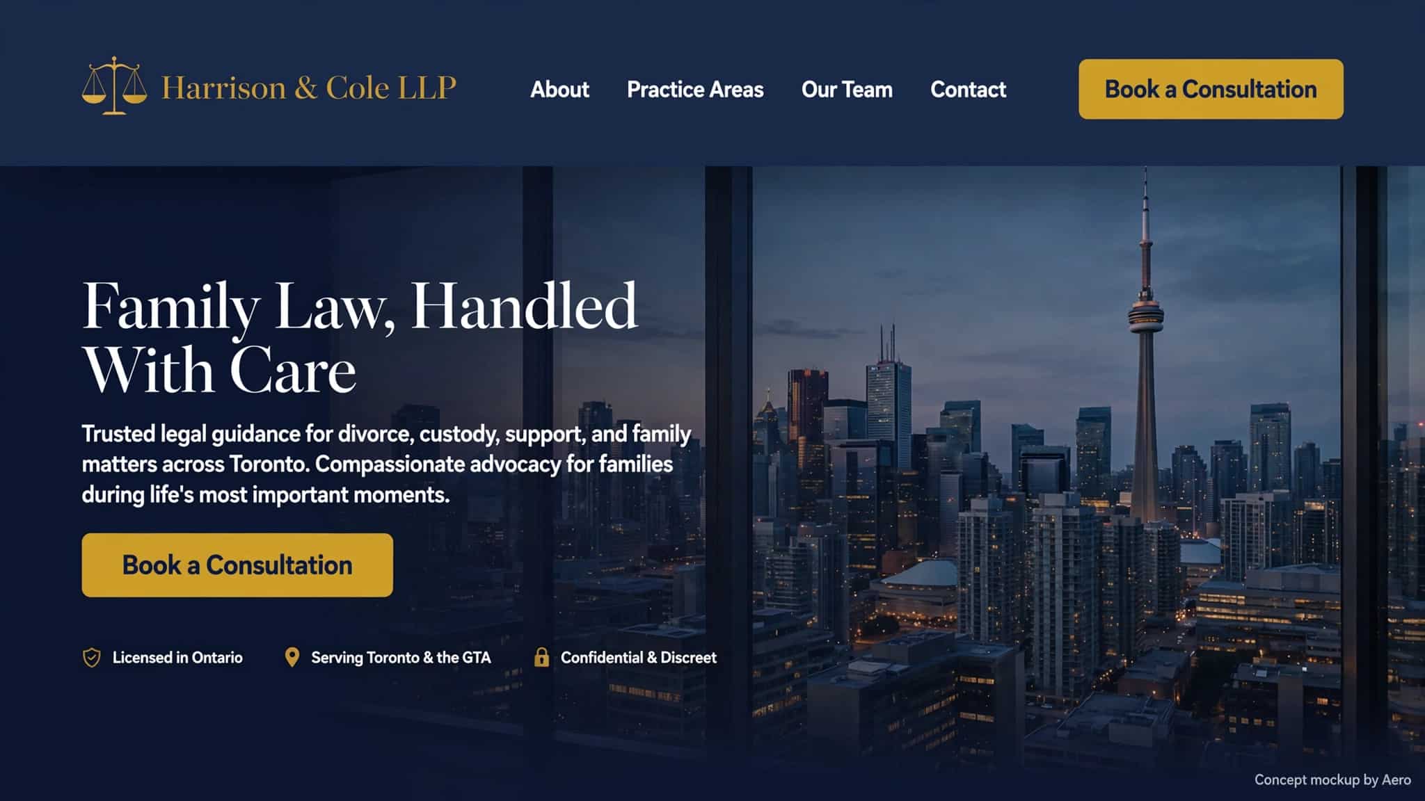 Harrison Cole LLP Mockup