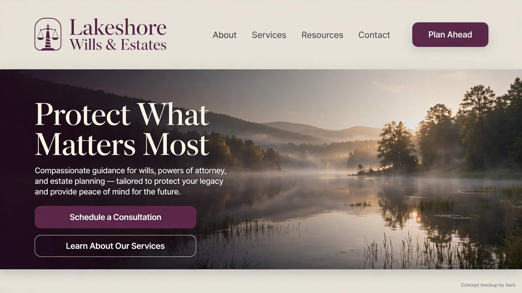 Lakeshore Wills Mockup